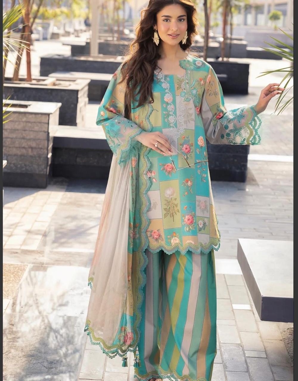 3 Piece Embroidered Summer Suit