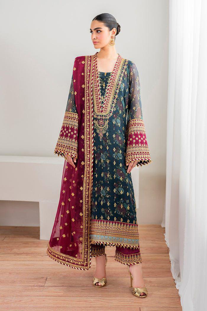 3PIECE Luxury Embroidered Chiffon SILK