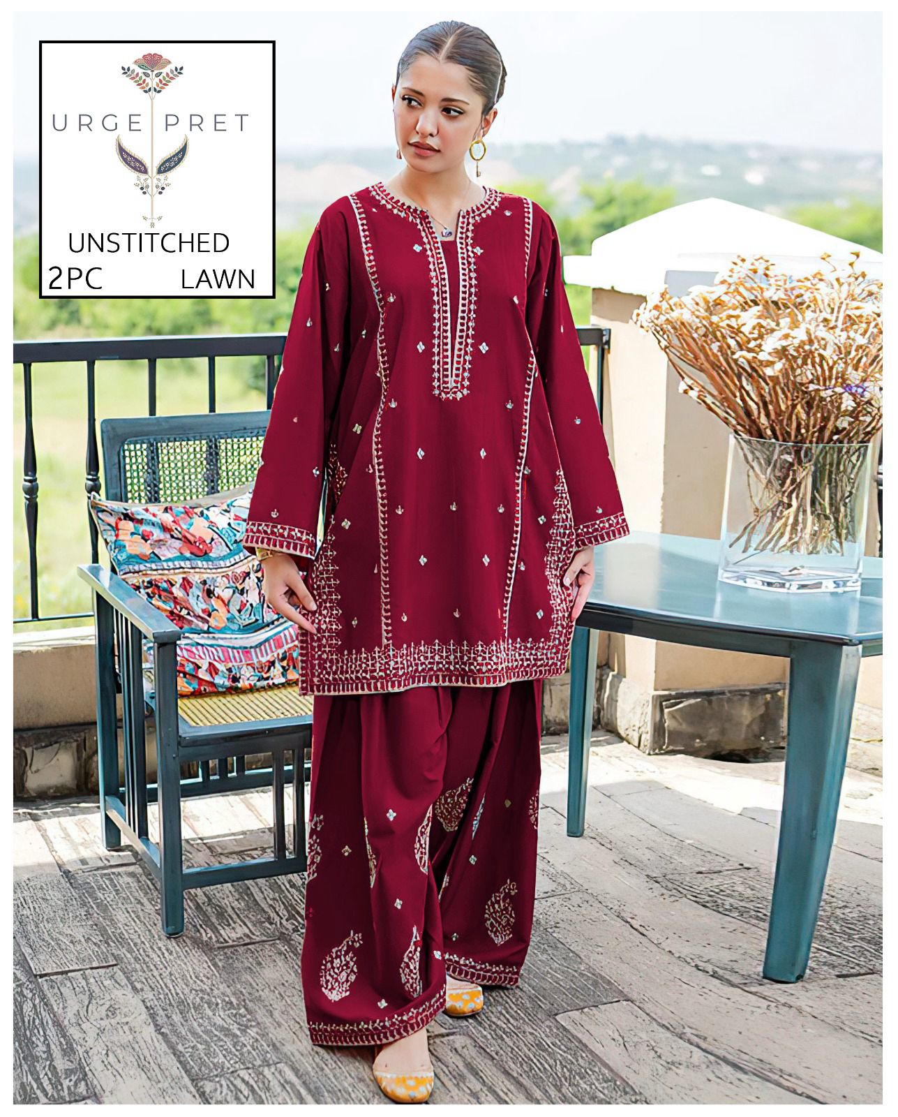 2PC Summer Collection Lawn Suit