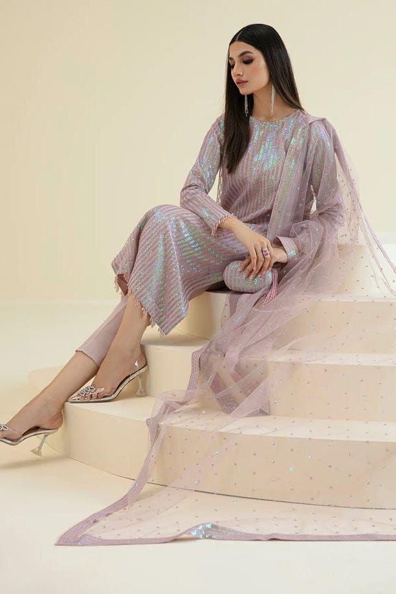 Baroque Premium Chiffon Ensemble - Heavy Sequence Embroidered 3PC Luxury Suit in Two Different Colours
