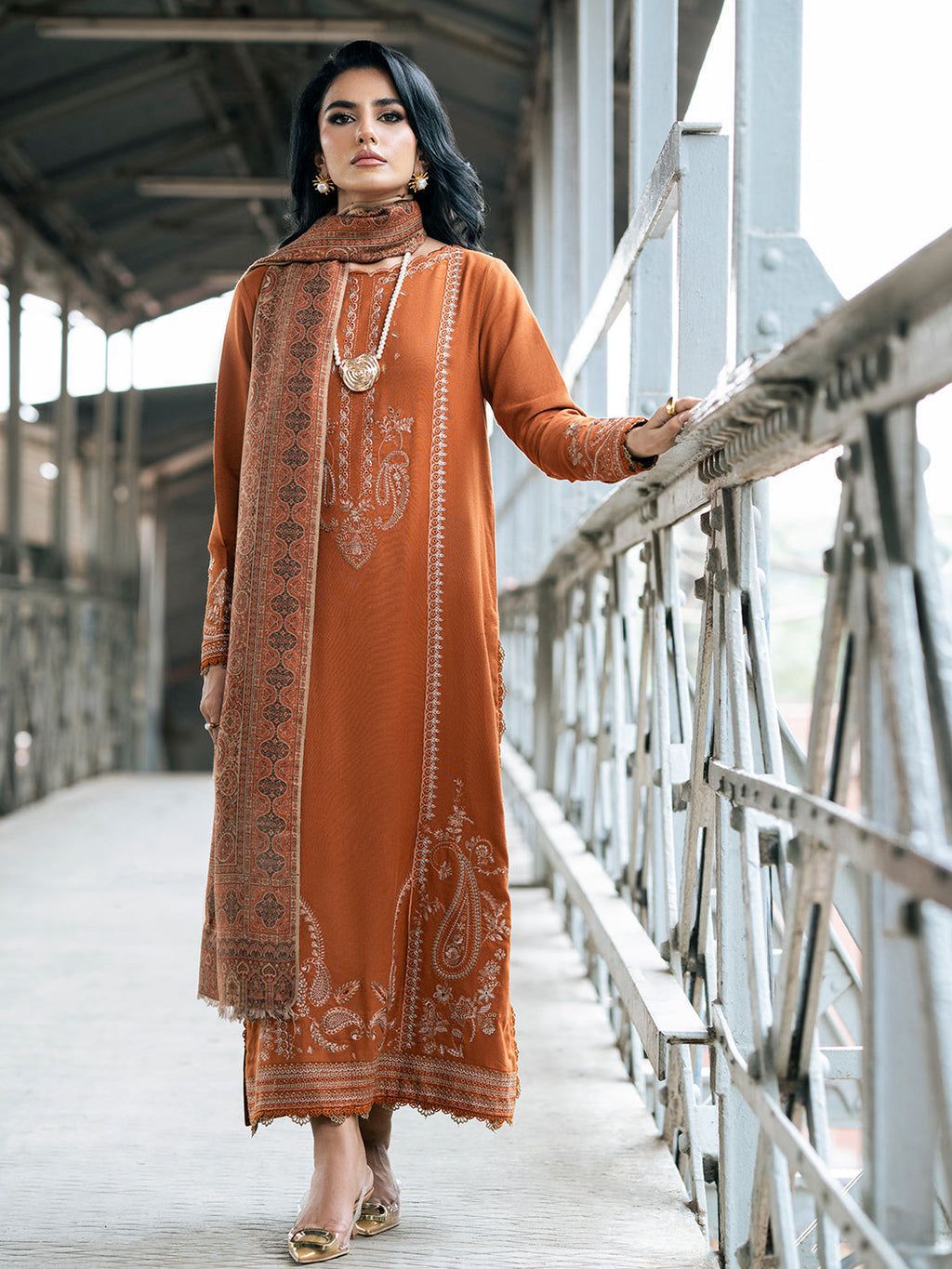 Izel Premium Airjet Lawn 3PC Suit - Heavy Thread Embroidered Summer Ensemble
