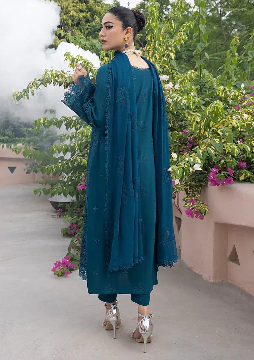 Khaaf Premium Lawn 3PC Suit in Two Different Colors- Heavy Chikankari Embroidered Formal Ensemble