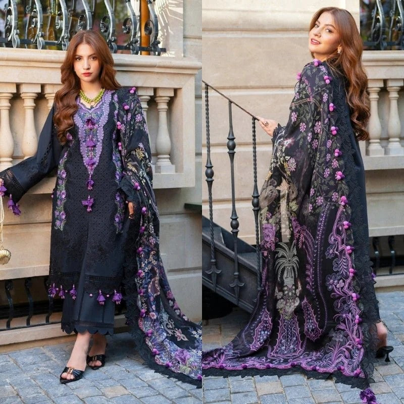Jade Luxury Black Lawn 3PC Suit - Heavy Embroidered Eid Collection 2026