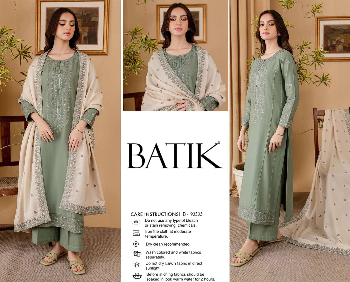3PIECE Embroidered SAPPHIRE SUMMER collection