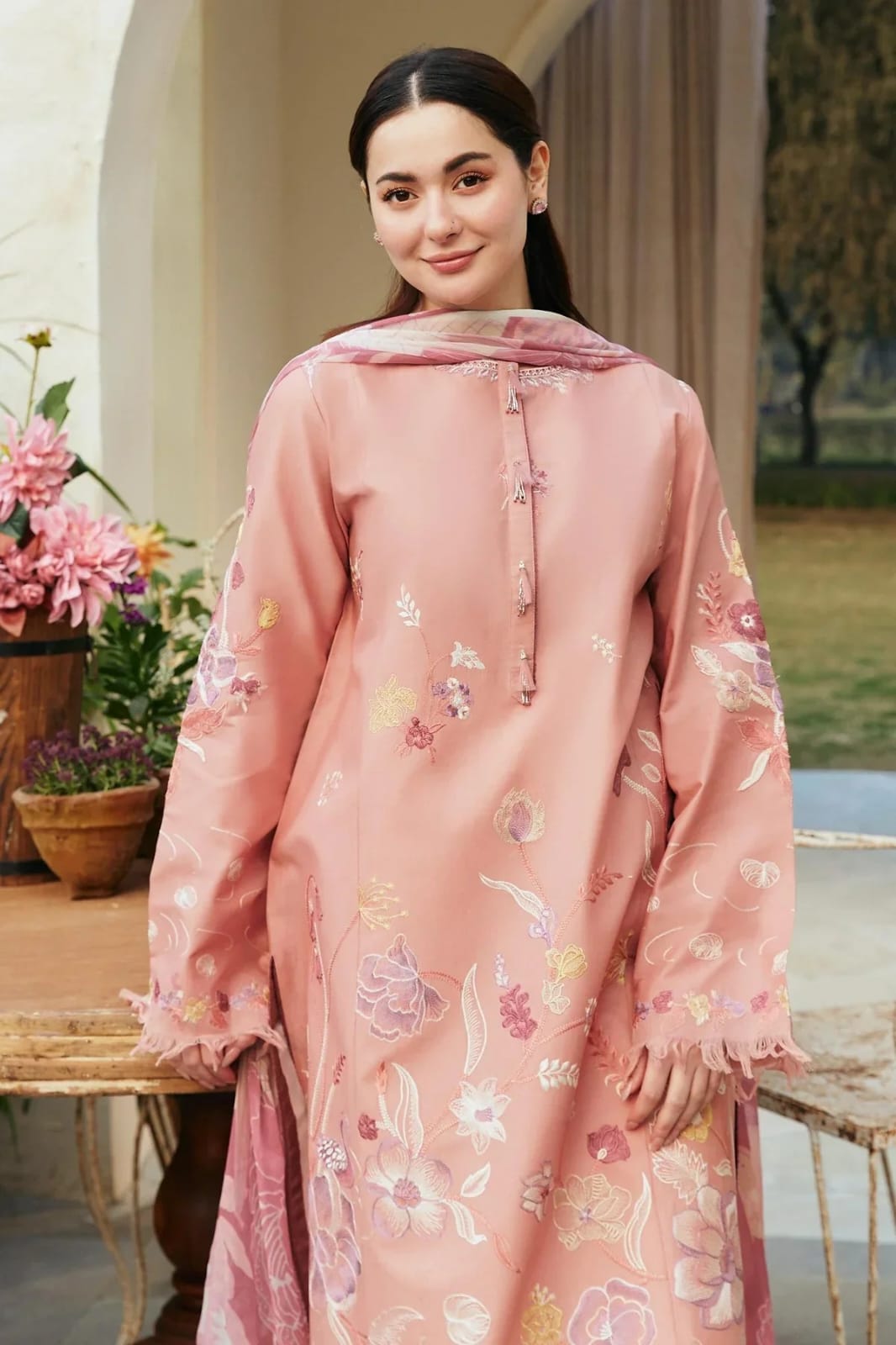 Zara Shahjahan Festive 3PC Lawn Suit - Heavy Embroidered Ensemble