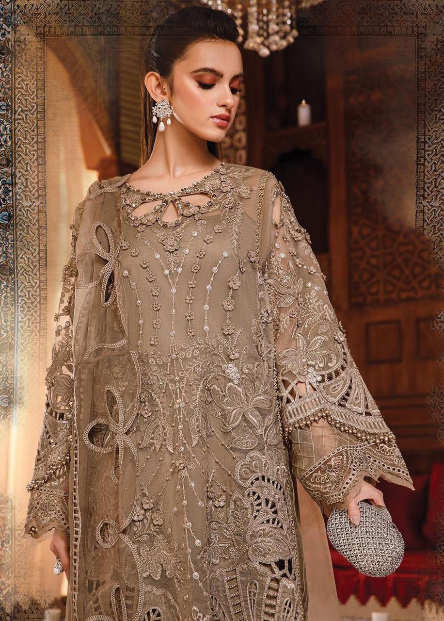 Premium Luxury Embroidered Organza 3PC Suit - Hand-Embellished Cutwork Ensemble