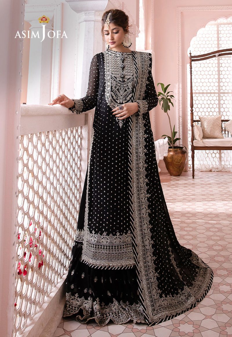Asim Jofa Chandani Luxury Chiffon Collection - Heavy Spangle Work 3PC Formal Suit