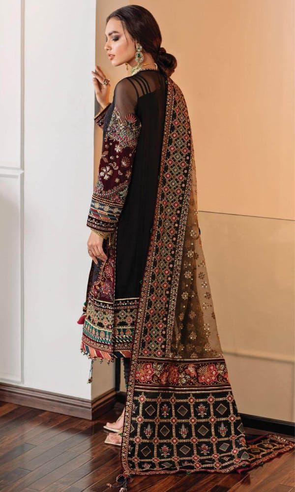 3PIECE Luxury Embroidered Sequins with Organza Dupatta