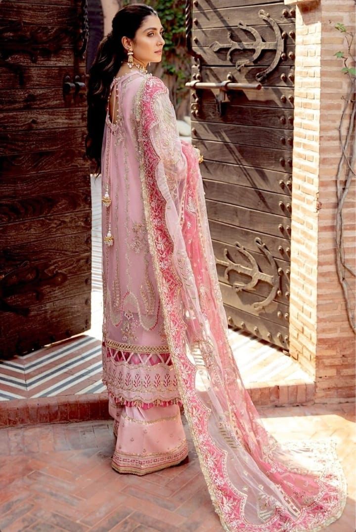 Afrozeh Premium Organza Ensemble - Heavily Embroidered 3PC Luxury Suit