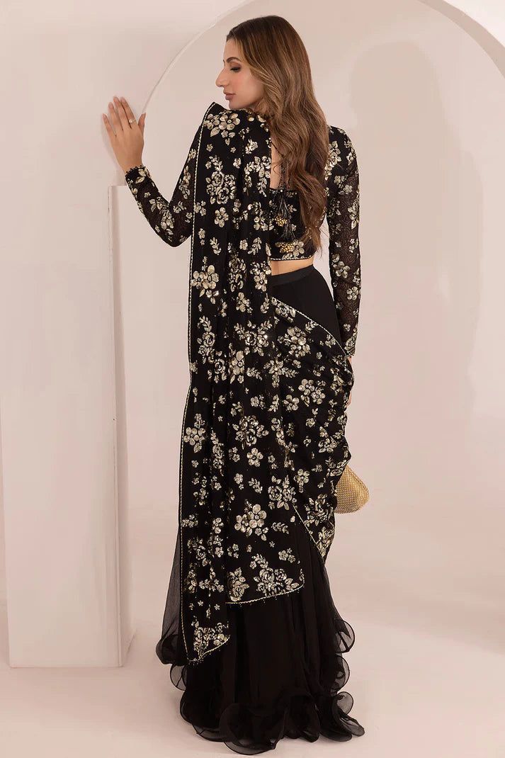 Exclusive Fancy Chiffon Saree With Sequence Work