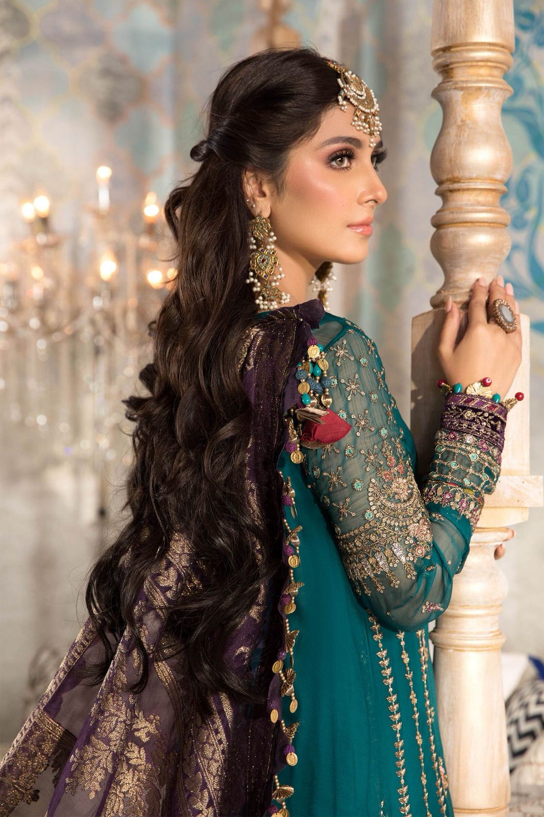 Maria B Luxury Chiffon 3PC Suit - Heavy Embroidered Wedding Ensemble
