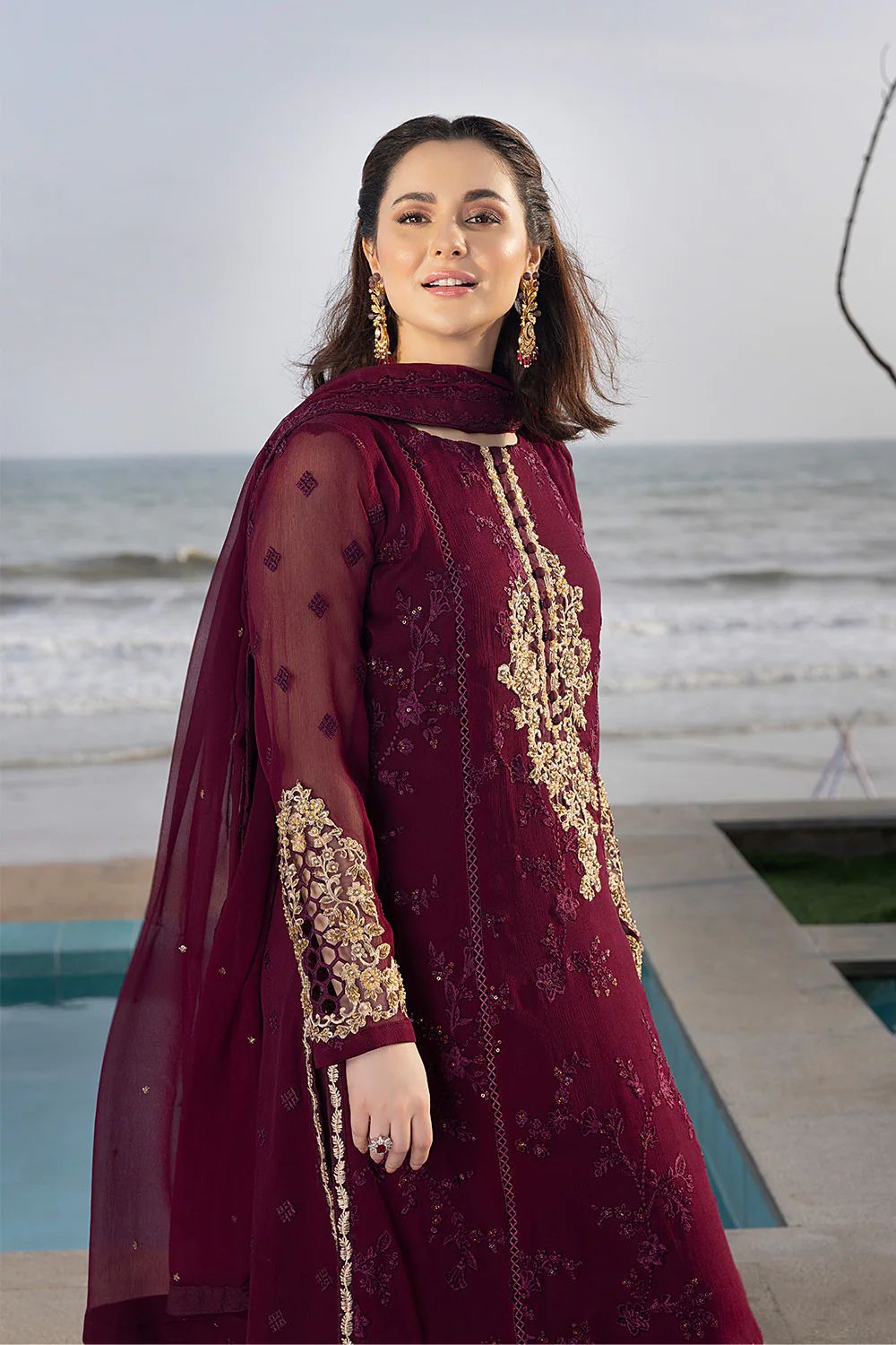 3PIECE Luxury Embroidered Chiffon Suit