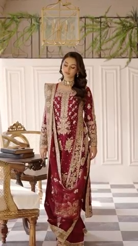 3 Piece Chiffon Embroidered Women's Dress