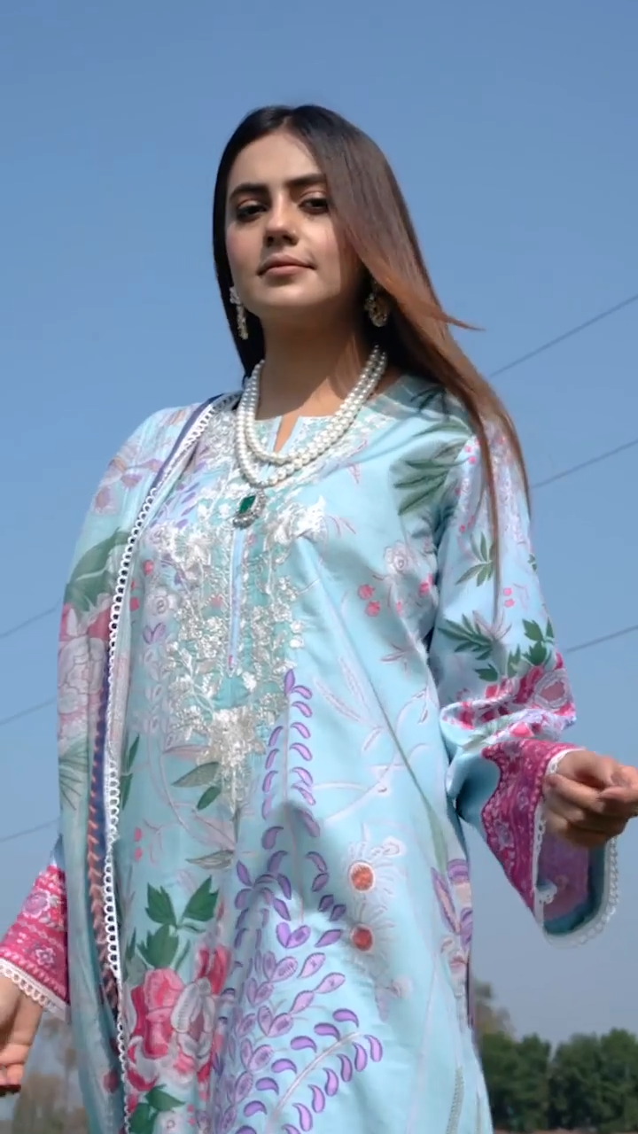 3 Piece Embroidered Women's Suit Summer Collection