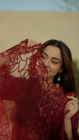 Cotton-3PC Embroidered Shirt with Organza Embroidered Dupatta