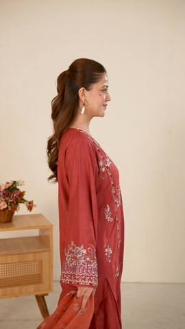 3 Piece Embroidered Women's Suit Winter Collection